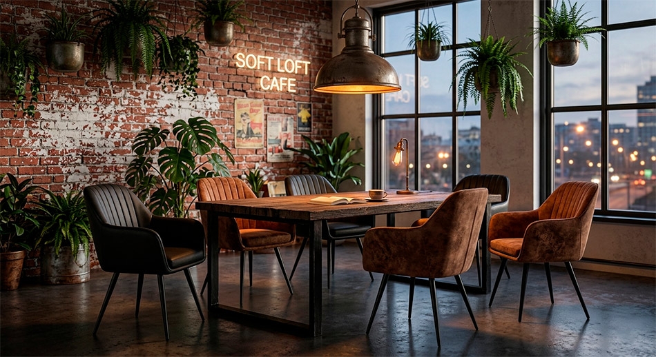 Стиль лофт в интерьере кафе: от выбора мебели до создания атмосферы