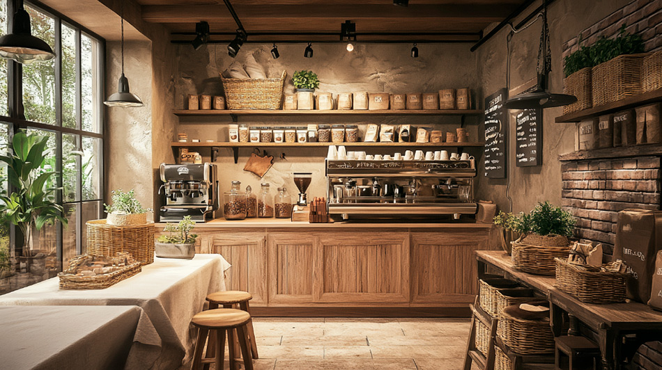 Дизайн кофейни в деревенском стиле Дизайн кофейни в деревенском стиле