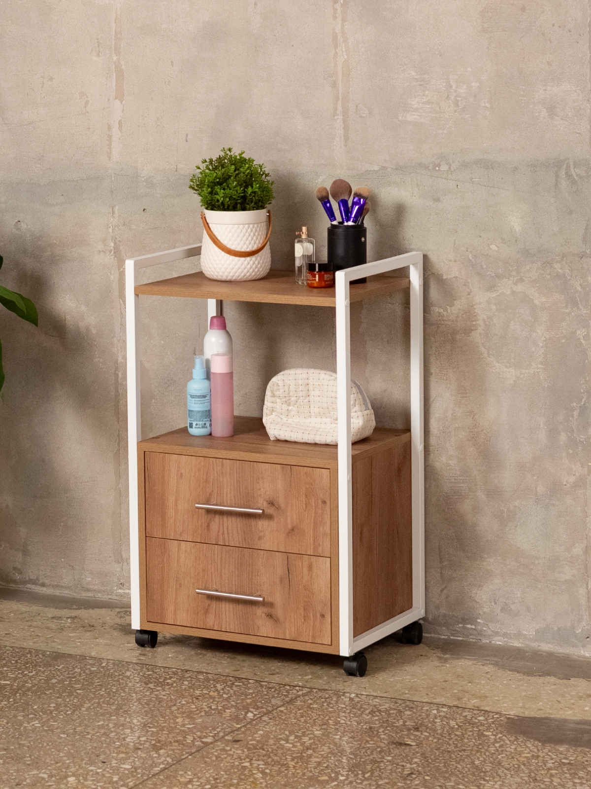 Тележка косметологическая Кая белый/амаретто