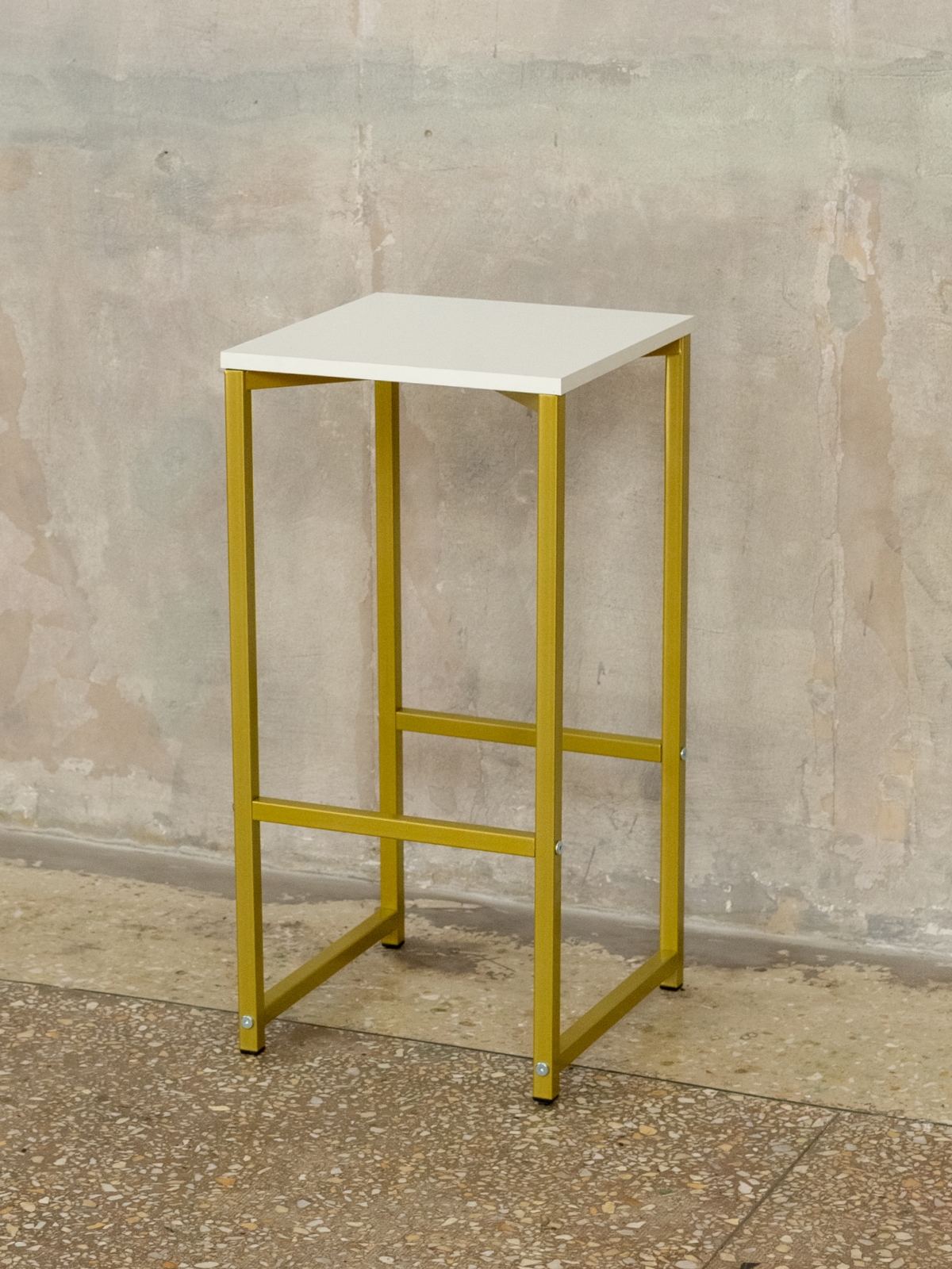 Барный стул табурет Борра золотой/белый