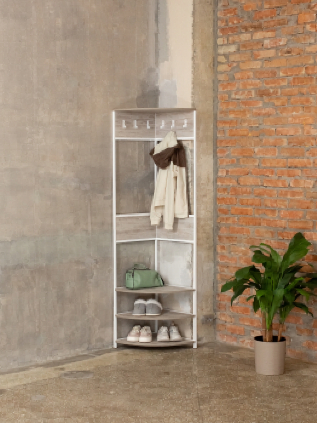 Вешалка угловая напольная Анива белый/кашемир