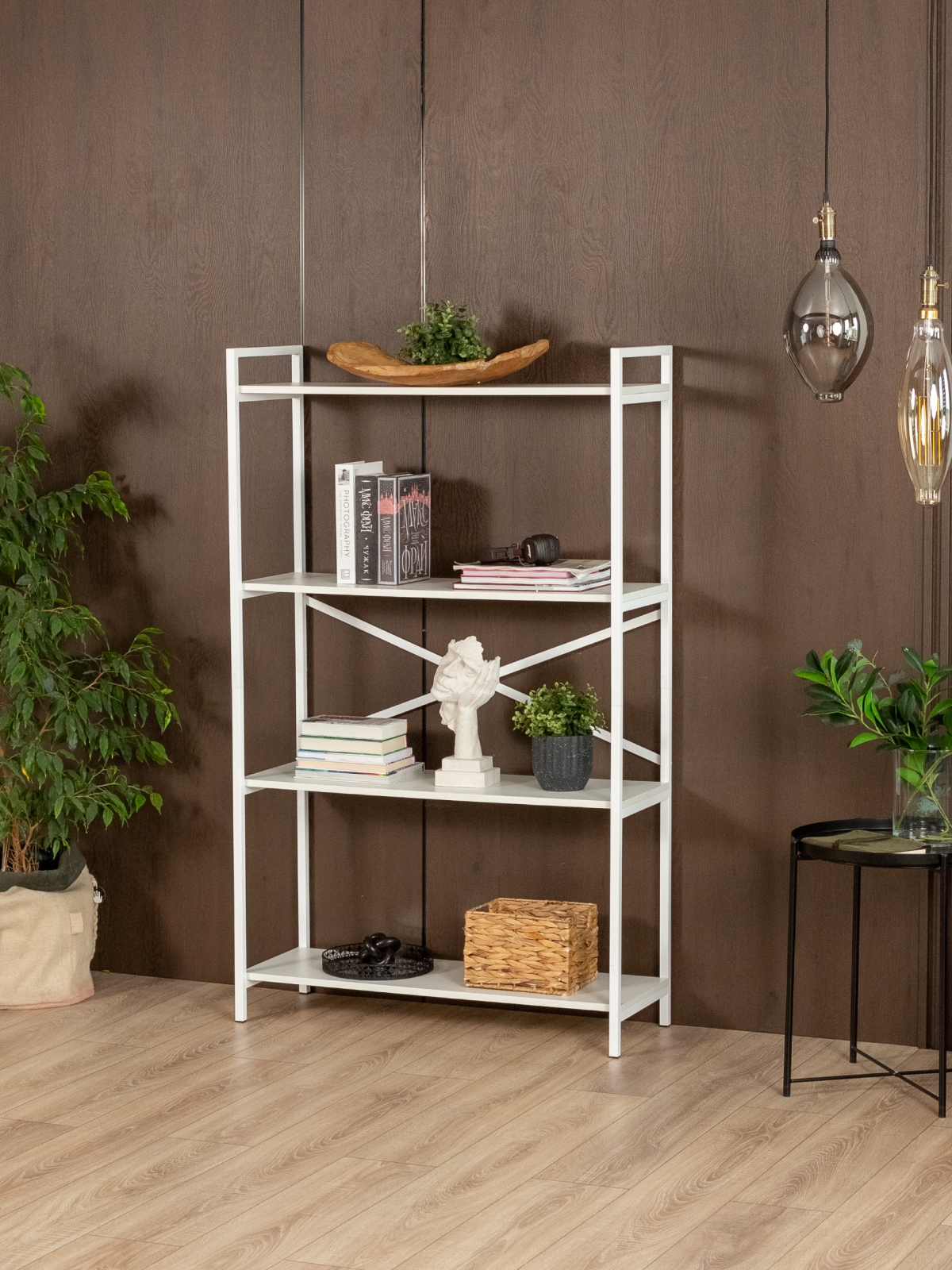 Металлический стеллаж Катунь белый/белый