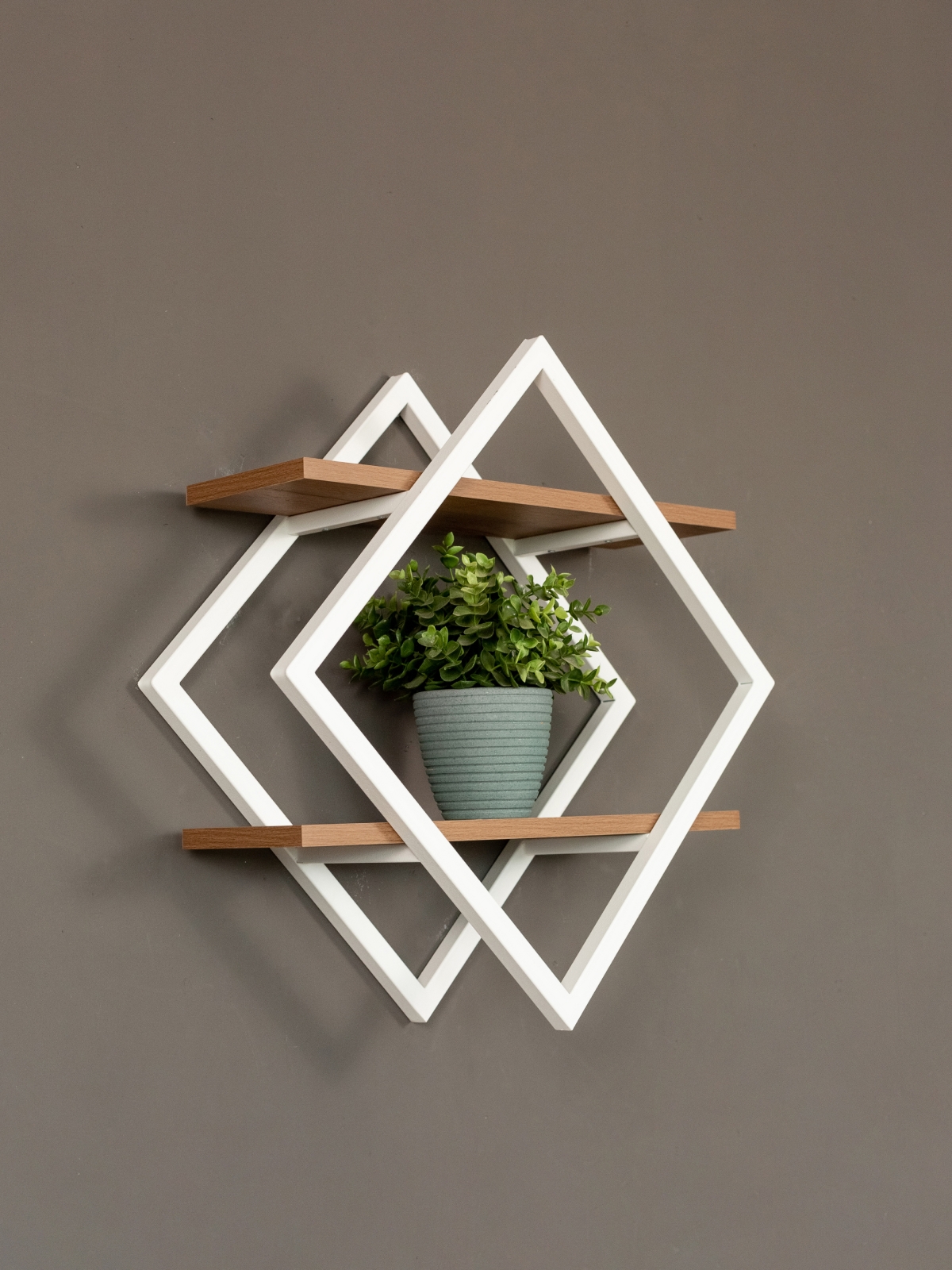 Настенная полка в стиле лофт Вилен белый/амаретто