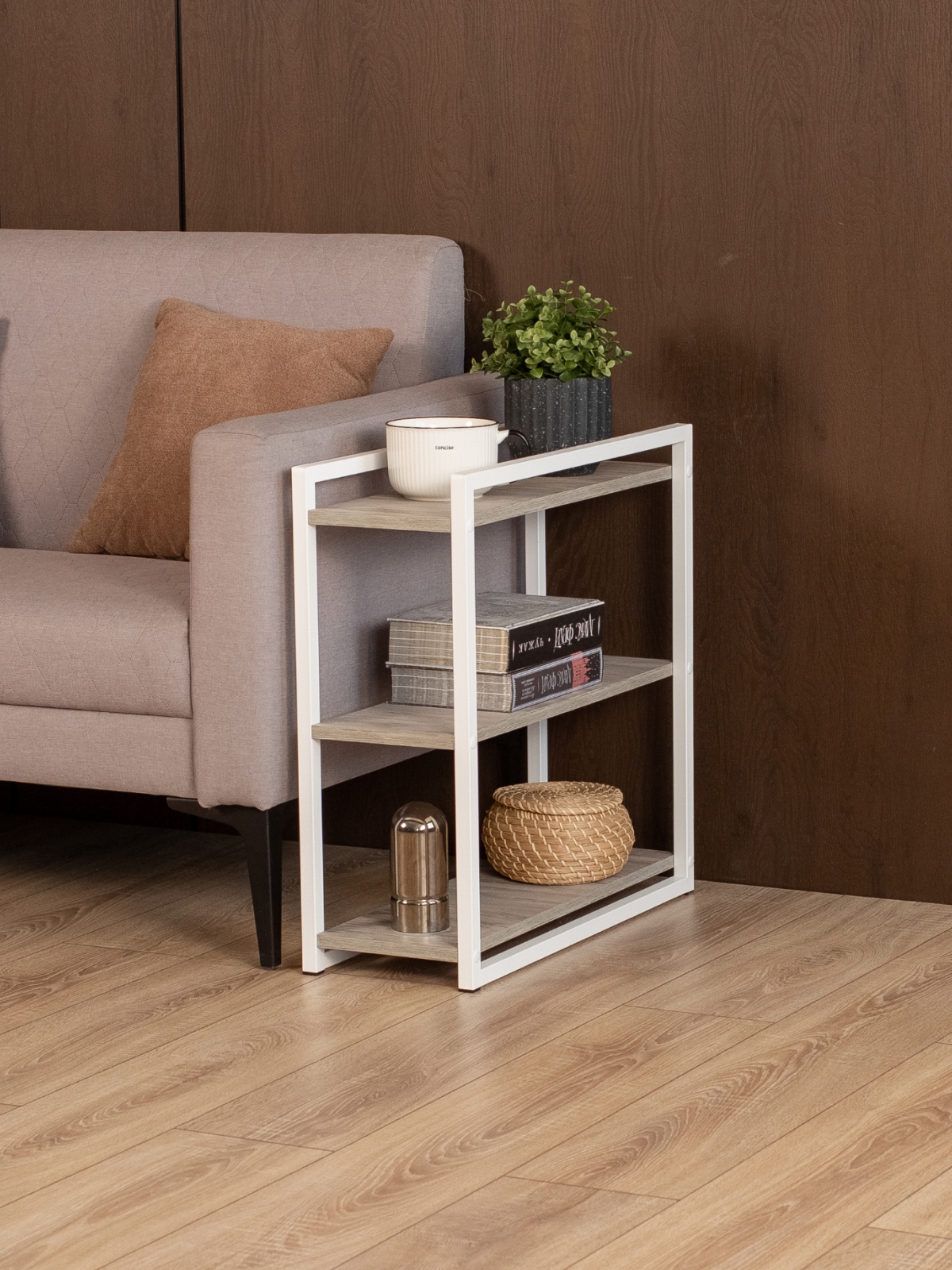 Столик придиванный приставной Ула белый/кашемир