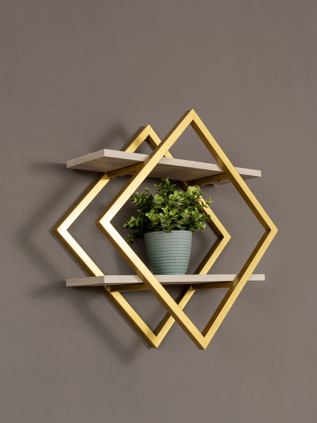 Настенная полка в стиле лофт Вилен золотой/кашемир