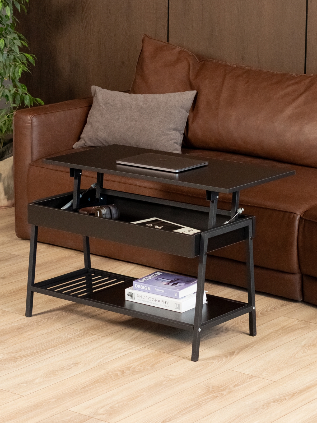 Журнальный стол-трансформер Шуда черный/черный