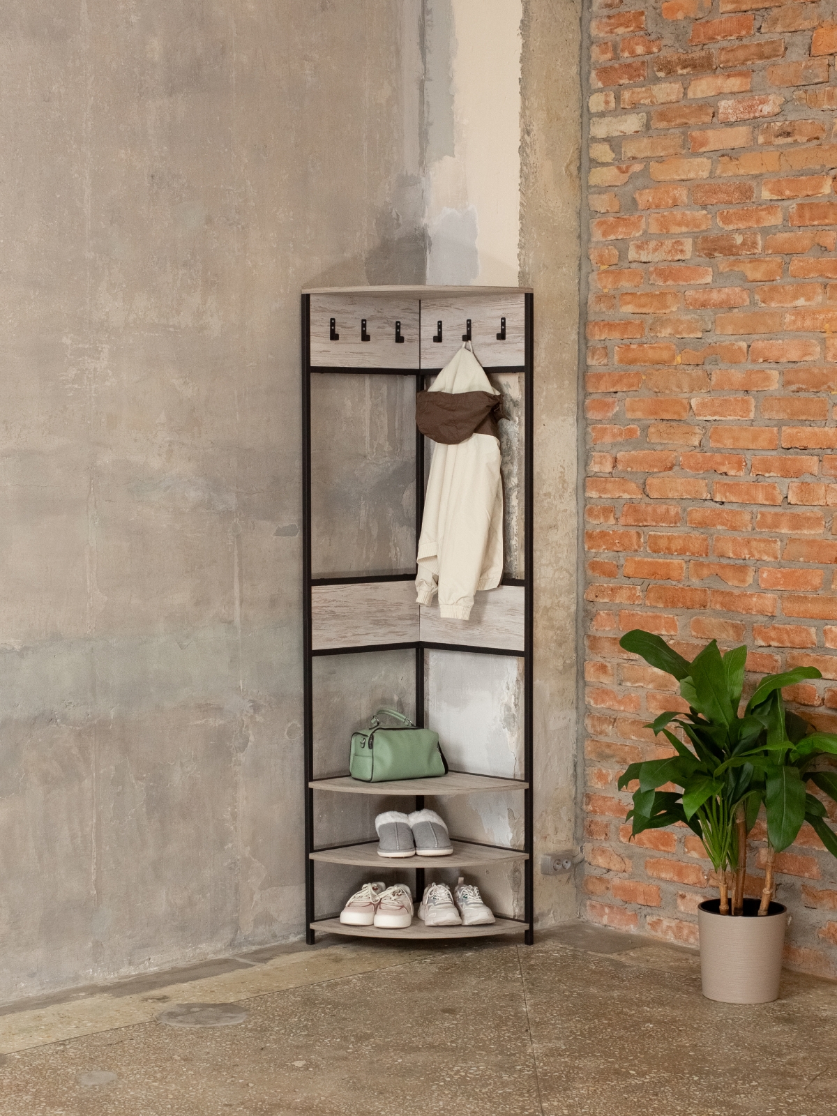 Вешалка угловая напольная Анива черный/кашемир