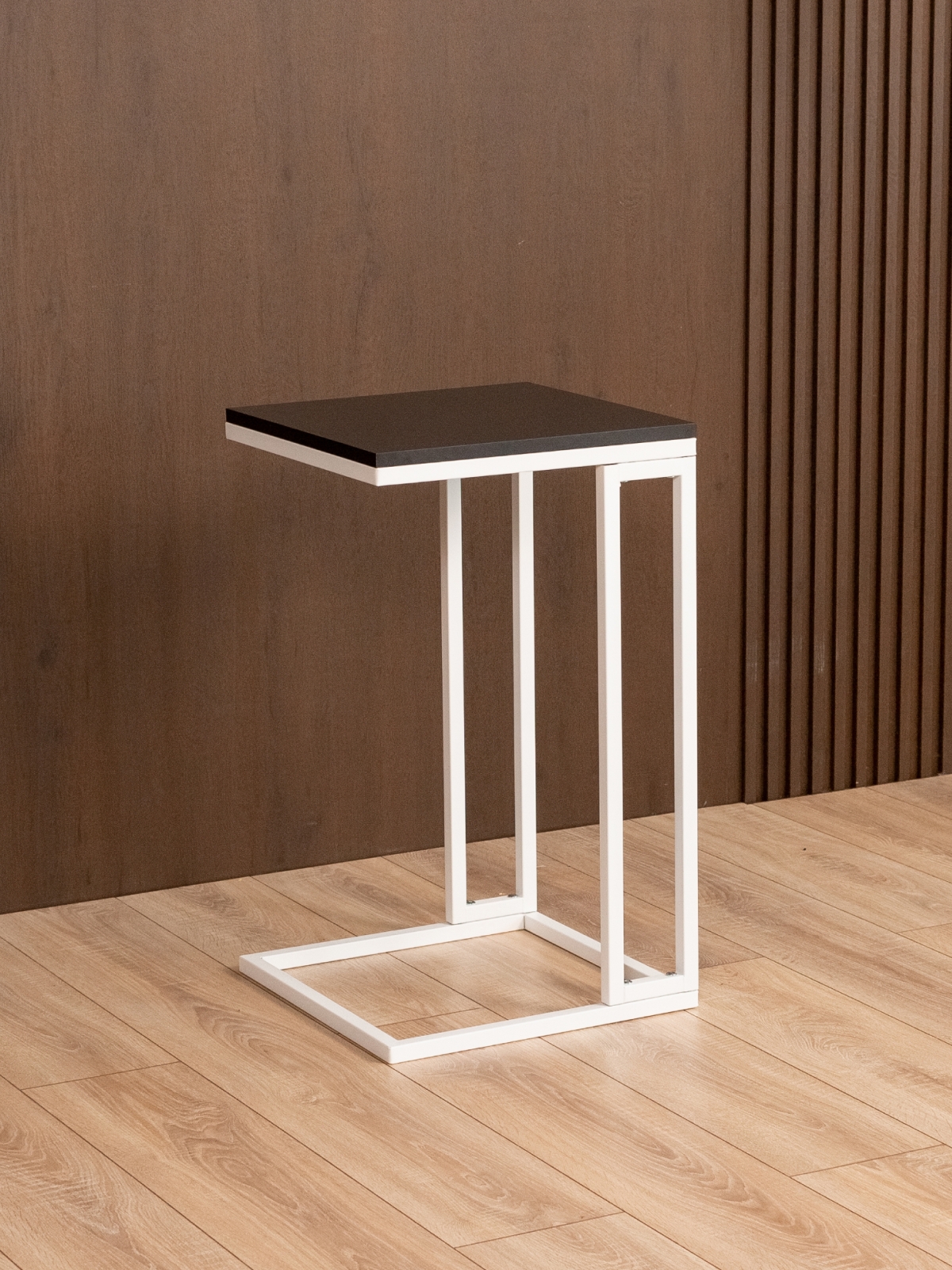 Приставной журнальный столик Римо белый/черный