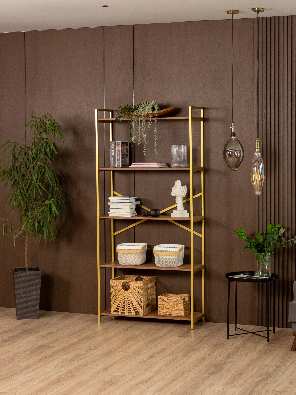 Металлический стеллаж Нарва золотой/амаретто