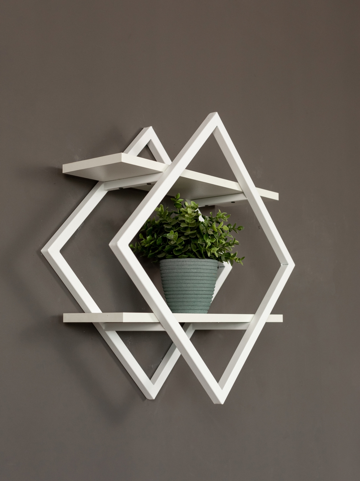 Настенная полка в стиле лофт Вилен белый/белый