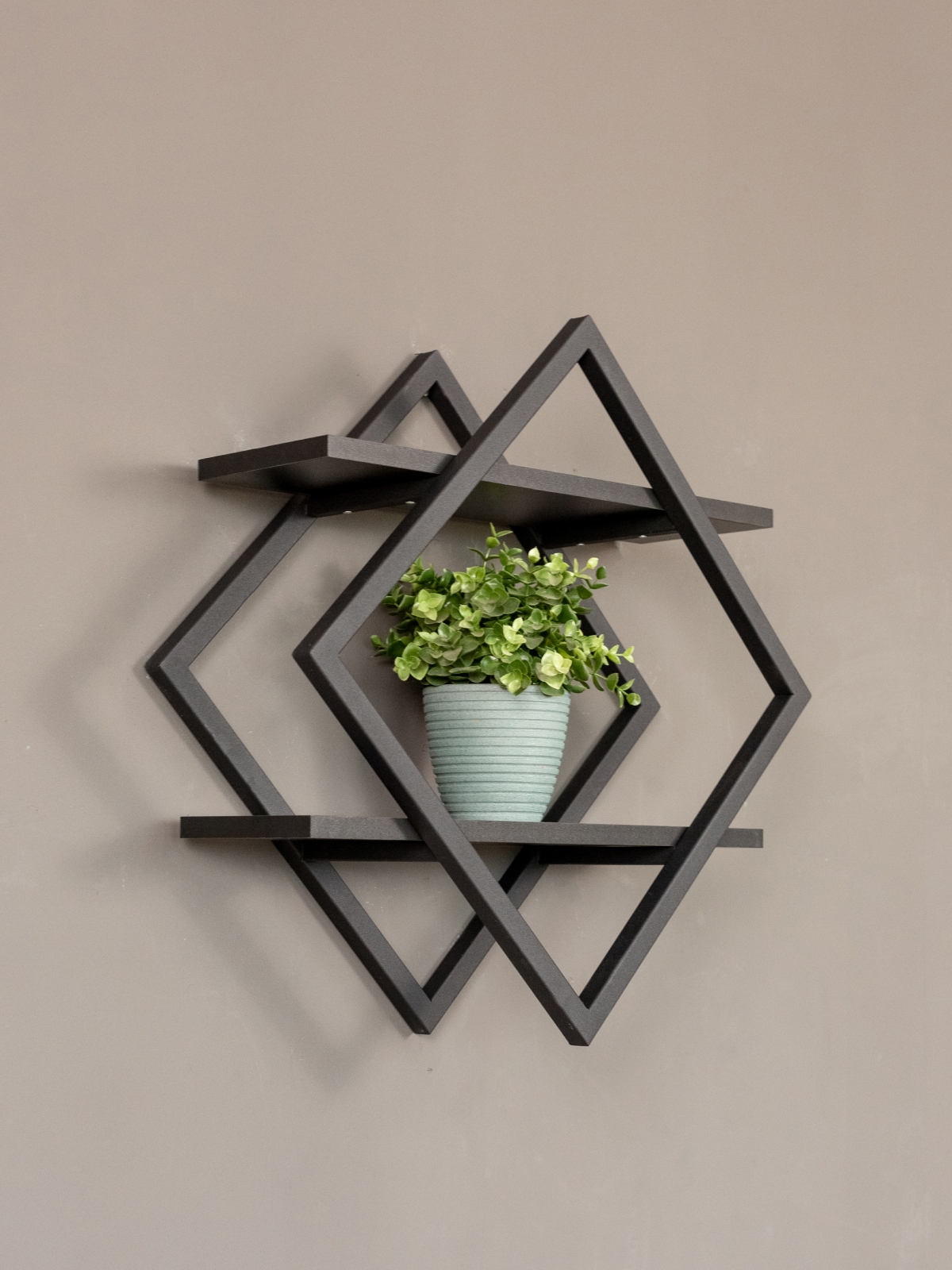 Настенная полка в стиле лофт Вилен черный/черный