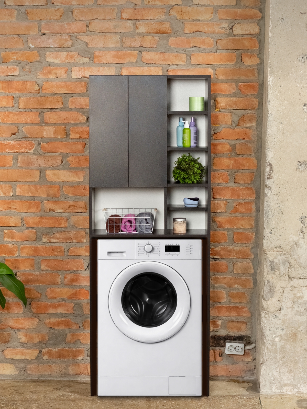 Шкаф для стиральной машины Креус черный