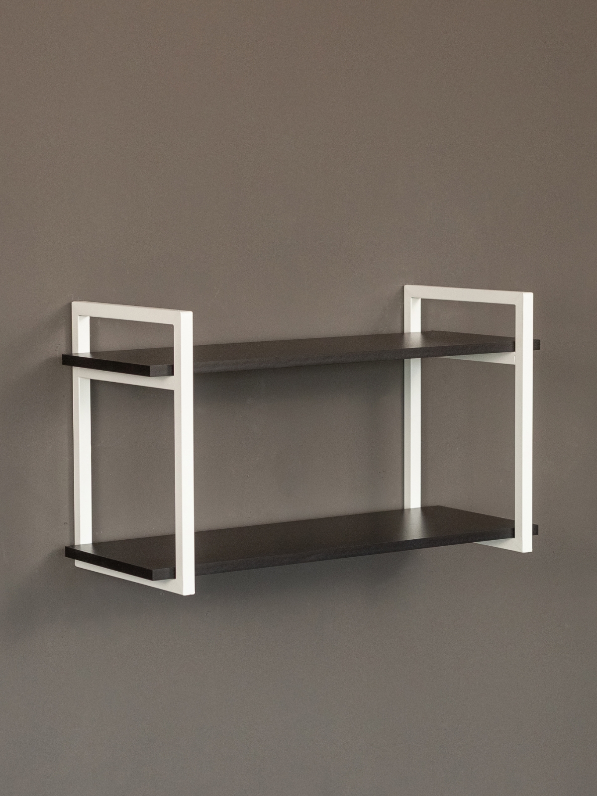 Настенная полка в стиле лофт Онега белый/черный