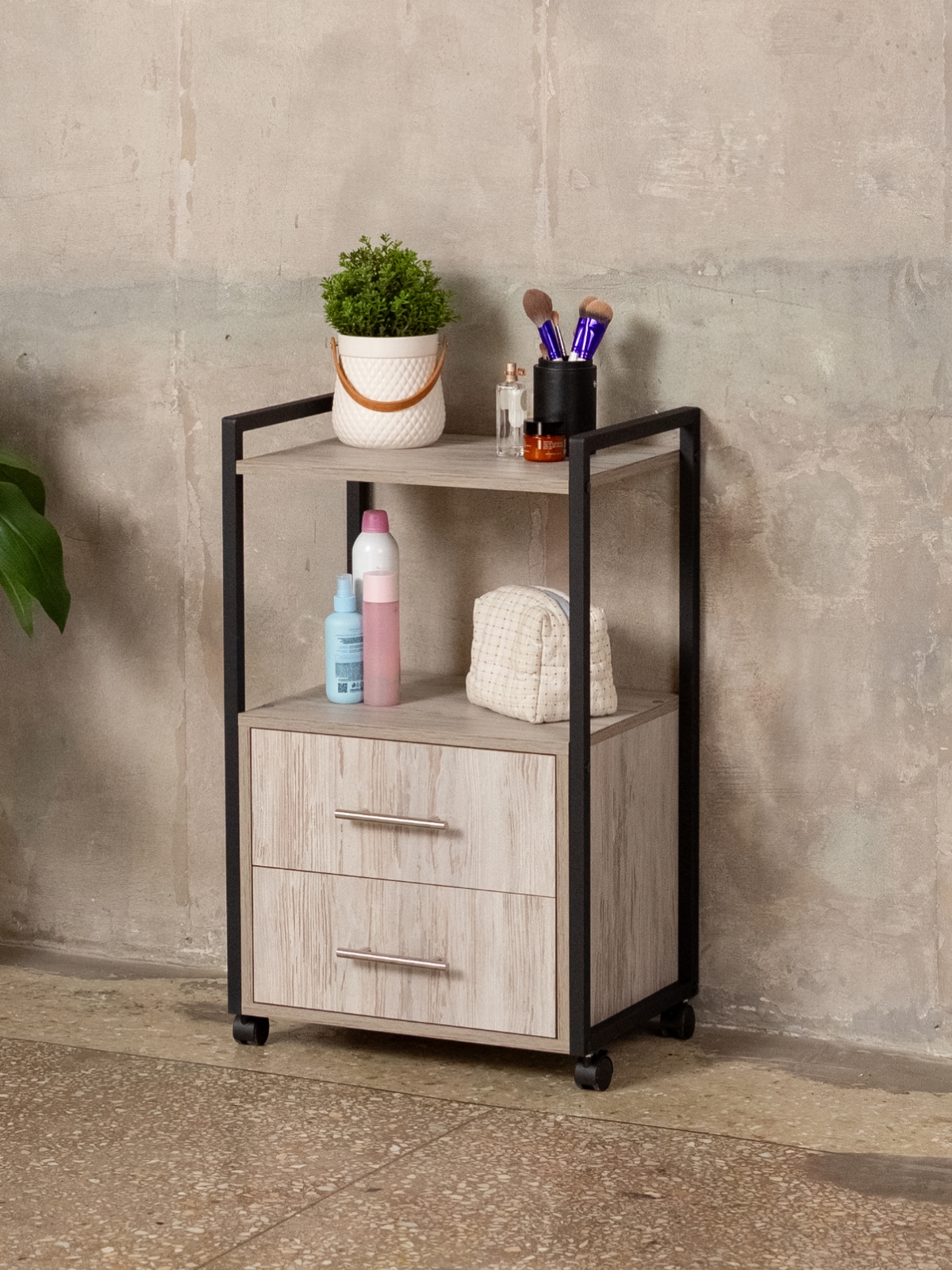 Тележка косметологическая Кая черный/кашемир