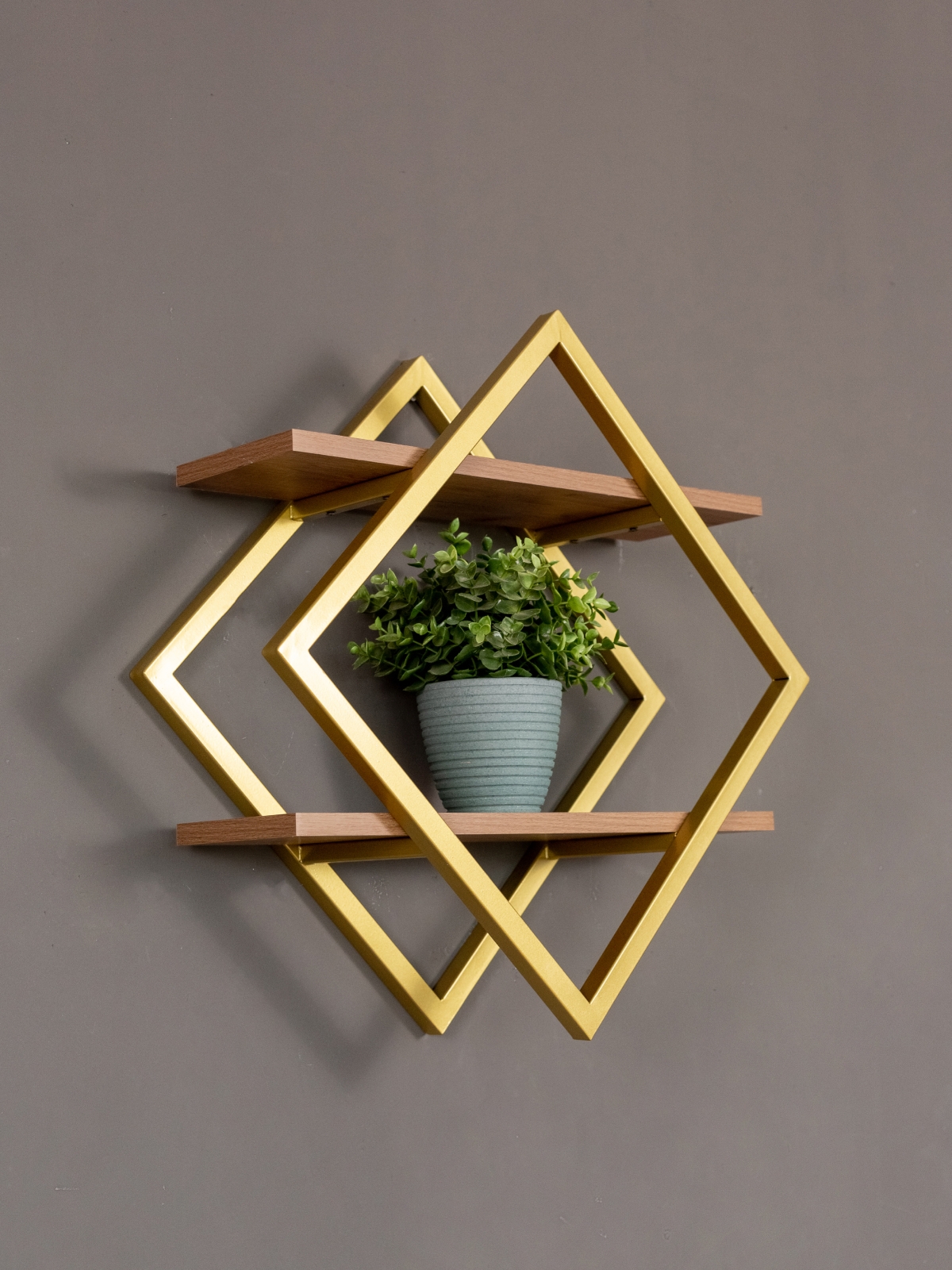 Настенная полка в стиле лофт Вилен золотой/амаретто