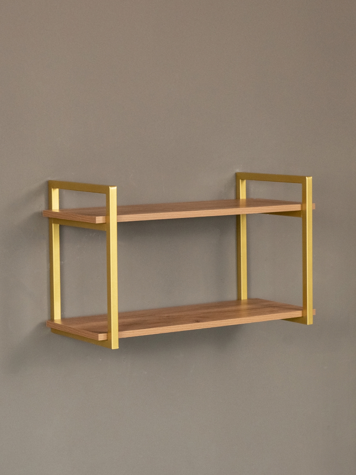 Настенная полка в стиле лофт Онега золотой/амаретто