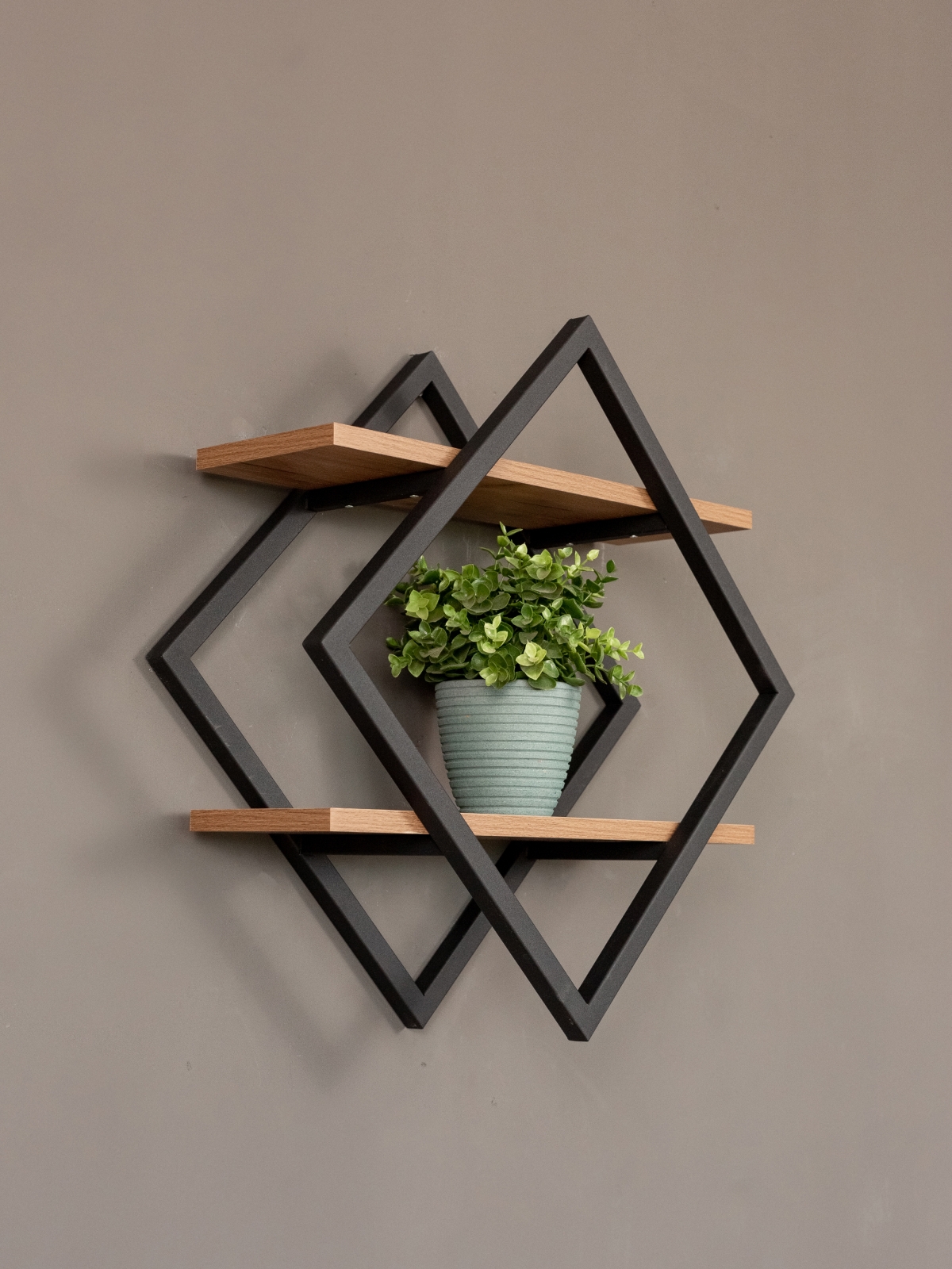 Настенная полка в стиле лофт Вилен черный/амаретто