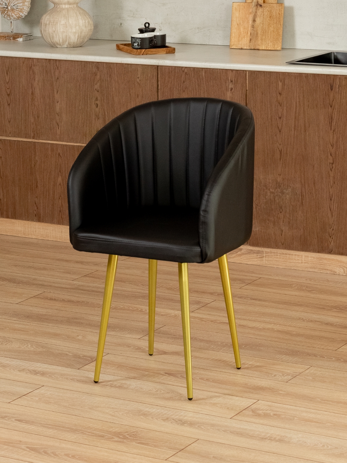 Стул Карибу экокожа золотой/черный