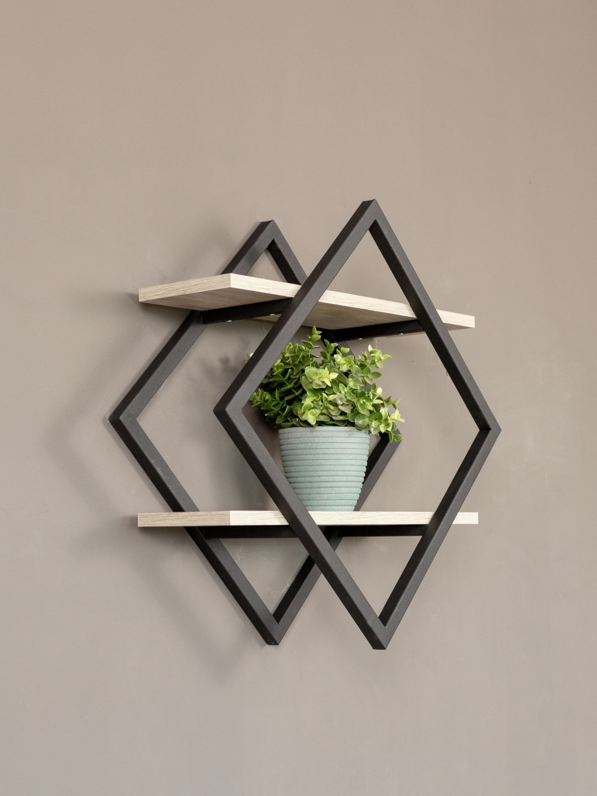 Настенная полка в стиле лофт Вилен черный/кашемир