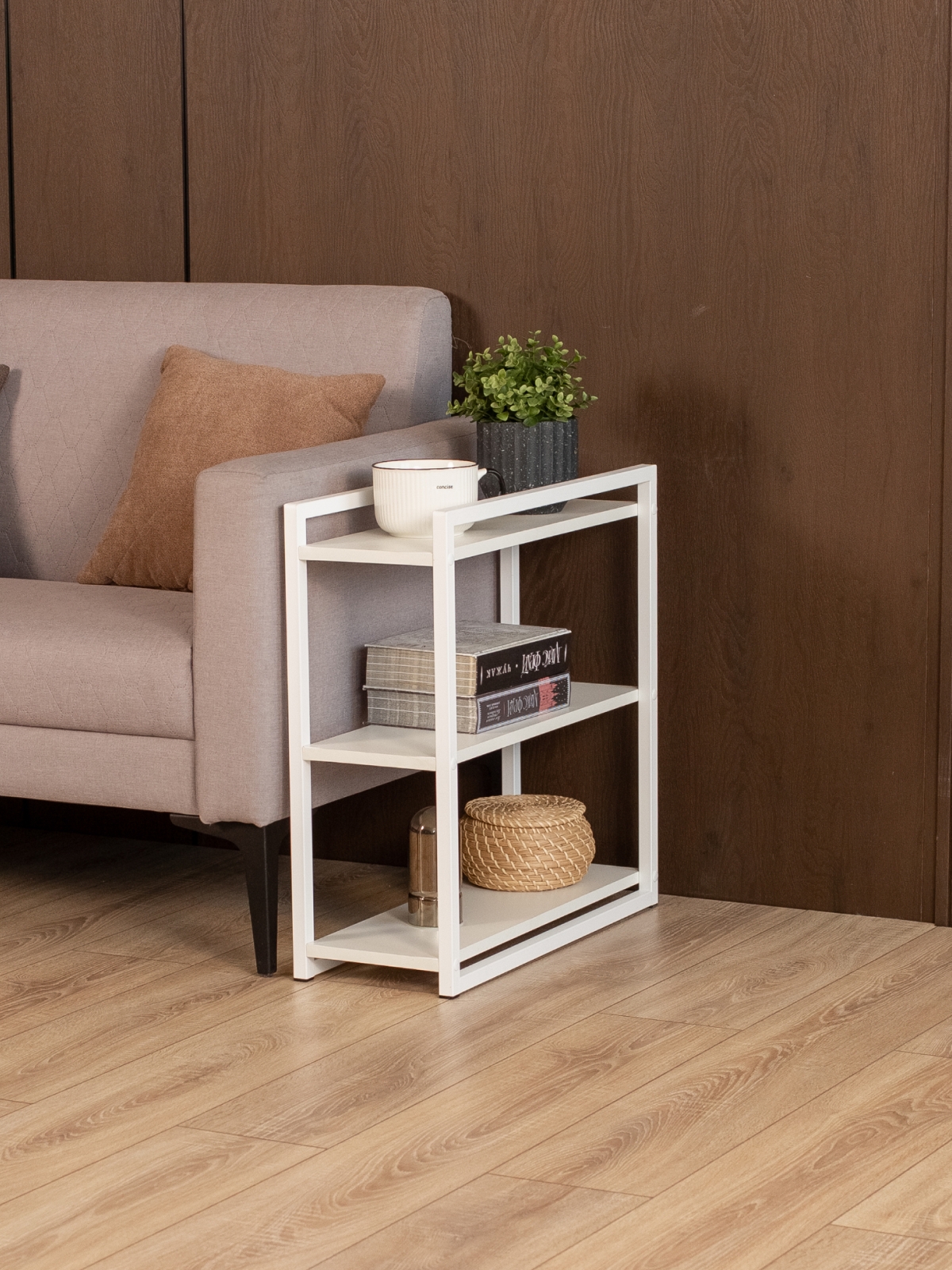 Столик придиванный приставной Ула белый/белый