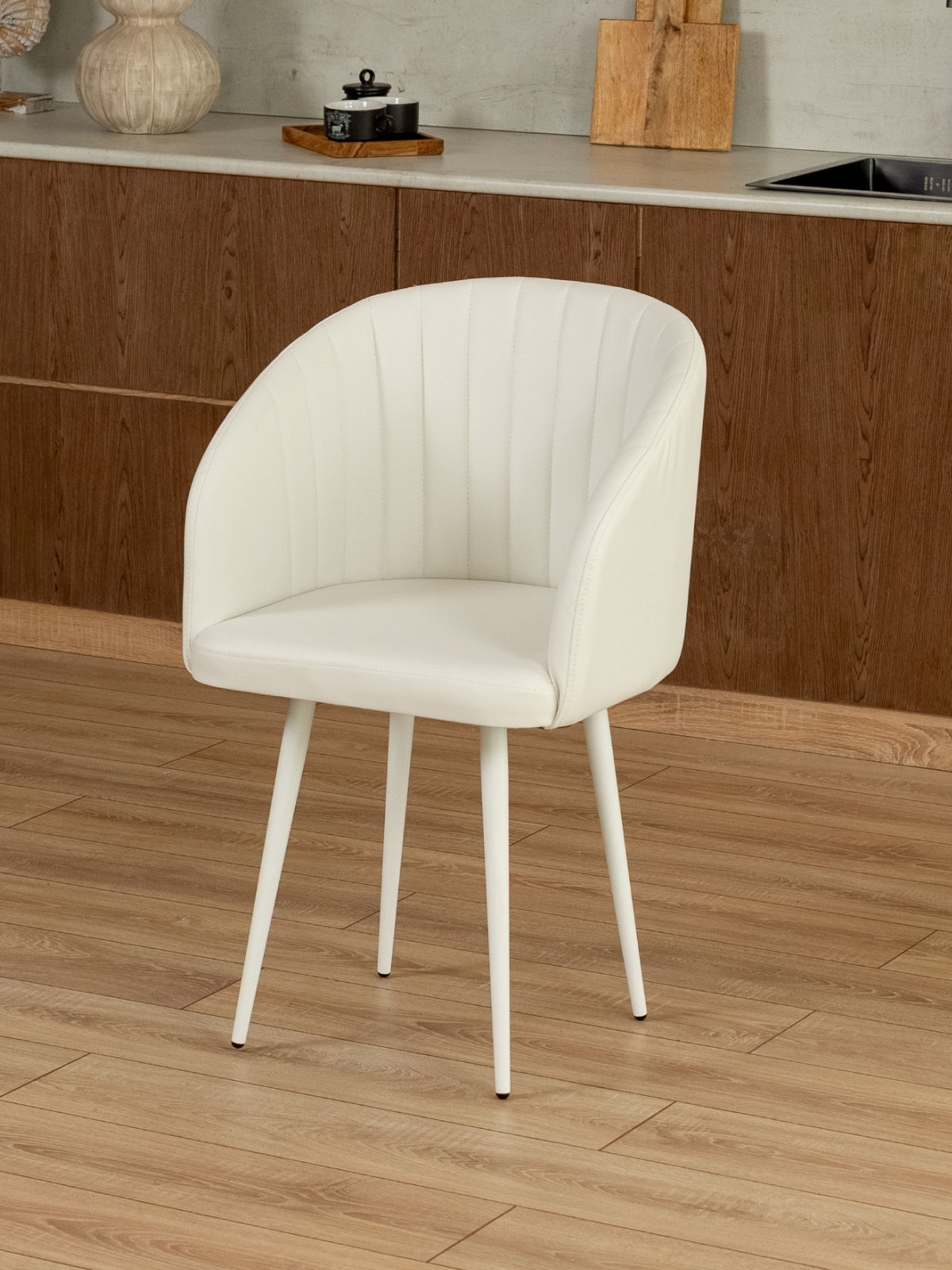 Стул Карибу экокожа белый/белый