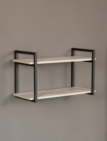 Настенная полка в стиле лофт Онега черный/кашемир