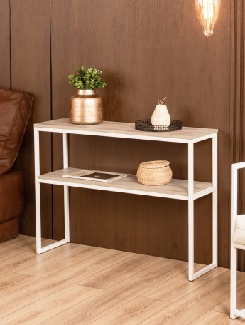 Туалетный консольный столик в стиле лофт Вакка белый/кашемир