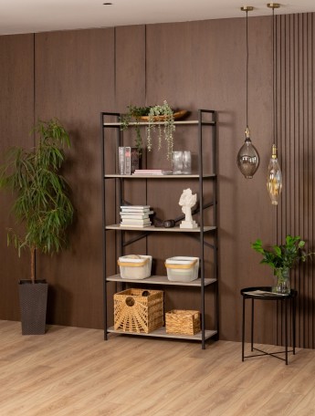 Металлический стеллаж Нарва черный/кашемир