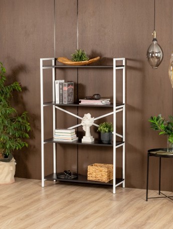 Металлический стеллаж Катунь белый/черный