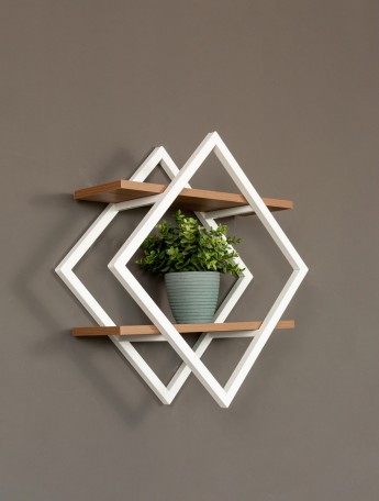 Настенная полка в стиле лофт Вилен белый/амаретто