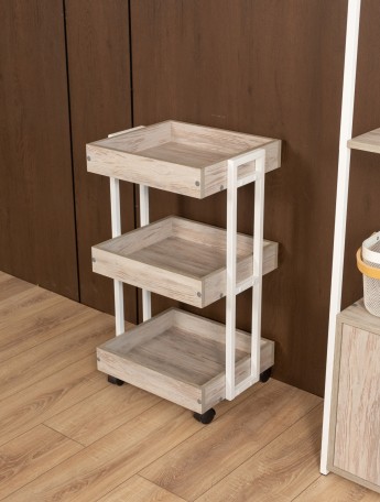 Тележка косметологическая на колесиках Ангара белый/кашемир