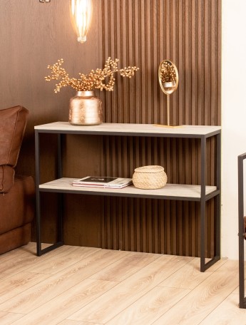 Туалетный консольный столик в стиле лофт Вакка черный/кашемир