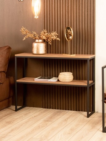 Туалетный консольный столик в стиле лофт Вакка черный/амаретто