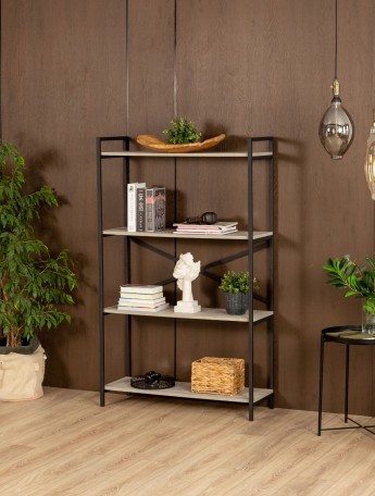 Металлический стеллаж Катунь черный/кашемир