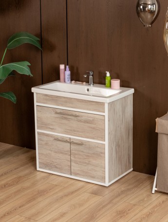 Тумба под раковину для ванной лофт Шимри белый/кашемир