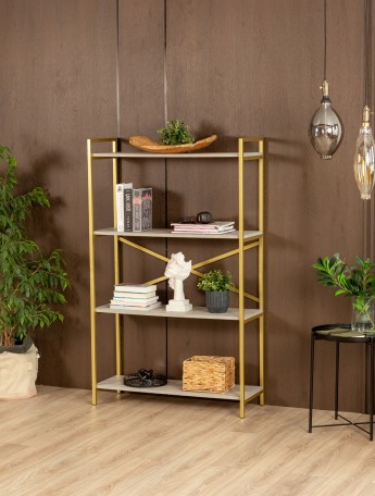 Металлический стеллаж Катунь золотой/кашемир