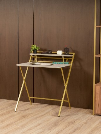 Стол складной письменный Симетo золотой/кашемир