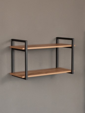 Настенная полка в стиле лофт Онега черный/амаретто