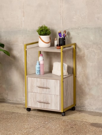 Тележка косметологическая Кая золотой/кашемир