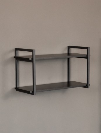 Настенная полка в стиле лофт Онега черный/черный