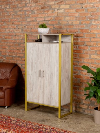 Шкаф с полками Геллес золотой/кашемир