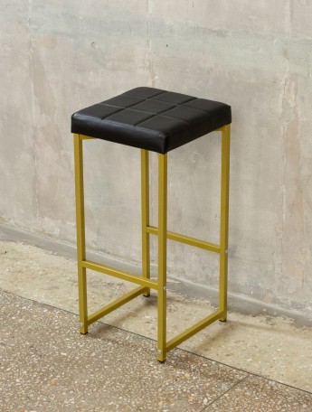 Барный стул табурет с мягким сиденьем Нио золотой/черный