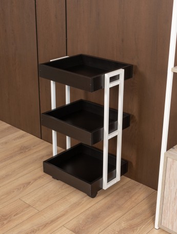 Тележка косметологическая на колесиках Ангара белый/черный