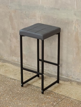 Барный стул табурет с мягким сиденьем Нио черный/серый