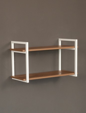 Настенная полка в стиле лофт Онега белый/амаретто