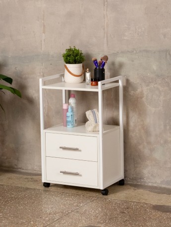 Тележка косметологическая Кая белый/белый