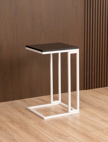 Приставной журнальный столик Римо белый/черный