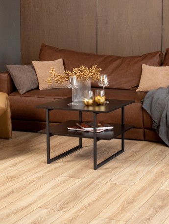 Журнальный столик для гостиной с полкой лофт Киву черный