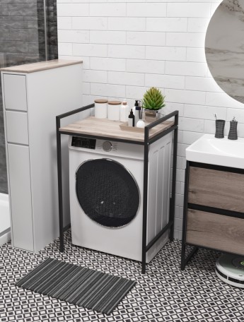 Стеллаж для стиральной сушильной машин Шексна черный/кашемир