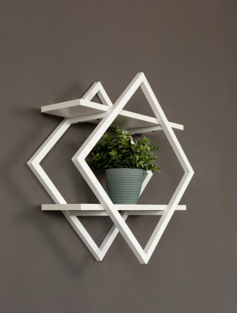 Настенная полка в стиле лофт Вилен белый/белый